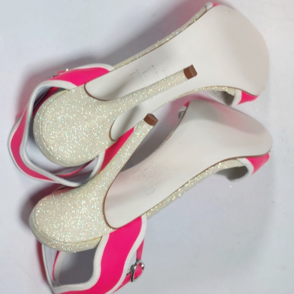 Francesca Bellavita hot pink & glitter leather stiletto sandals, EU40.5, NWT - Picture 12 of 17